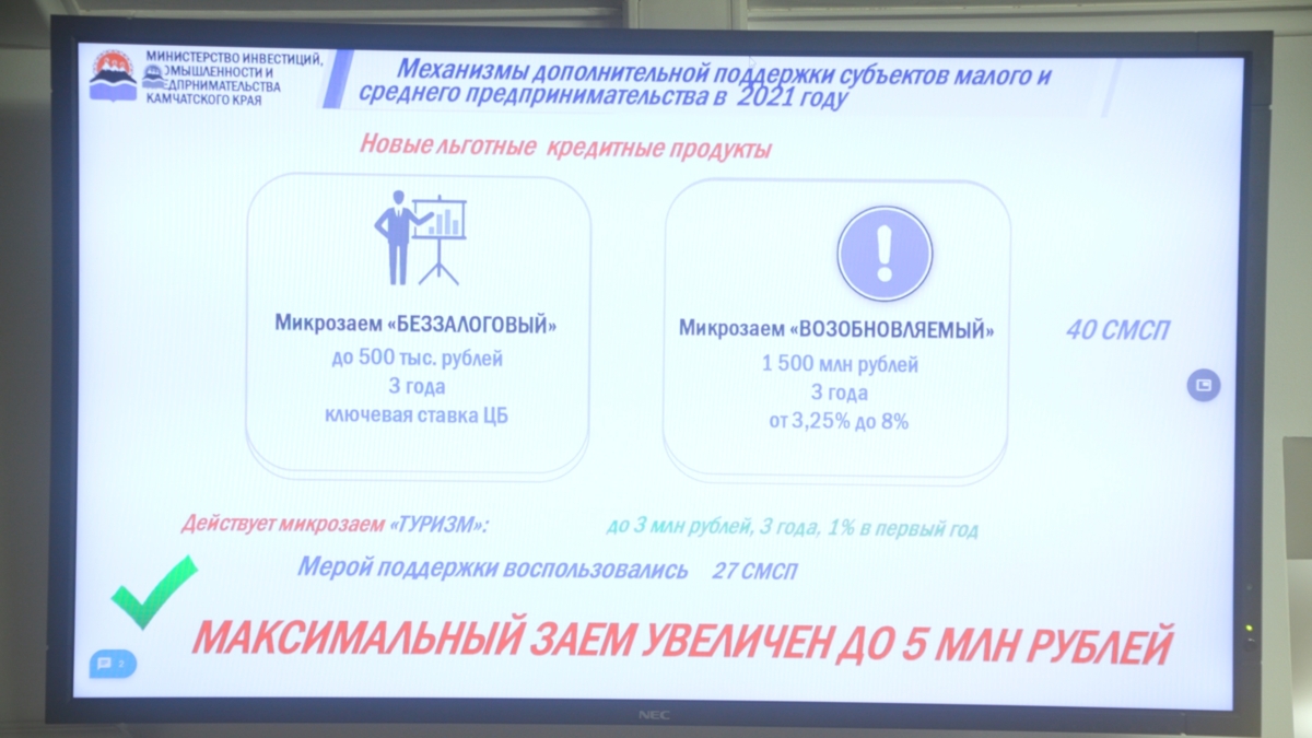 На Камчатке реализуются десятки региональных мер поддержки для субъектов малого и среднего бизнеса